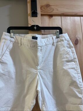 J. Crew White Cotton Chino Shorts size 14
